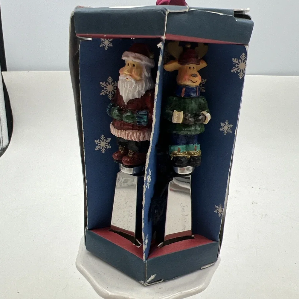 Christmas Spreaders Knives 4 PC MSC International Santa Reindeer Joie De Vivre